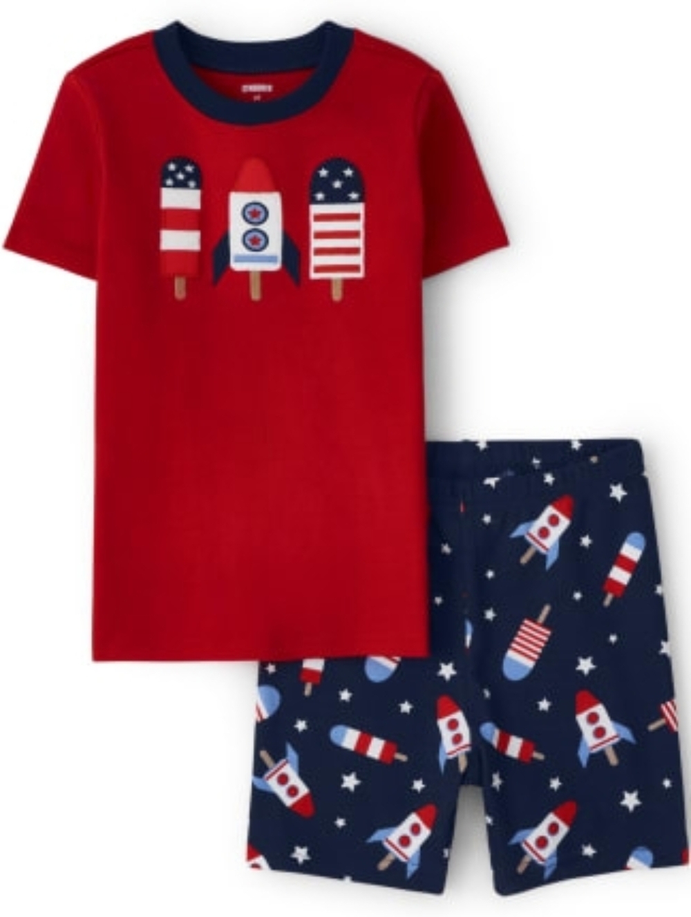 NWT Gymboree Red & Navy Rocket and Popsicle Pajama Set